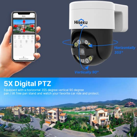 Surveillance outdoor 5x digital zoom camera