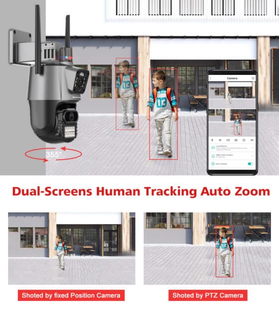 Wifi camera dual-lens ai auto tracking
