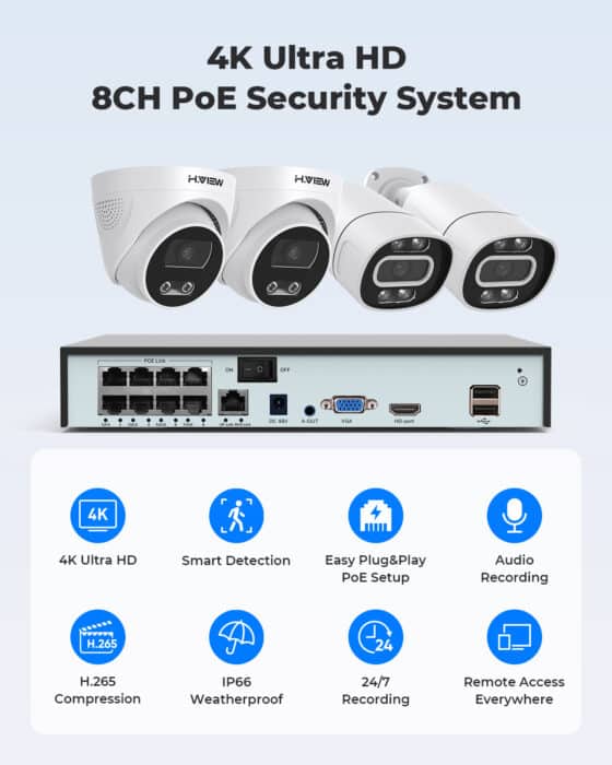 8mp 4k video surveillance kit 8ch cctv